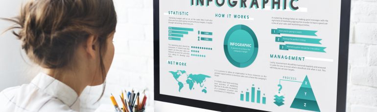 someone who makes an infographic on a computer