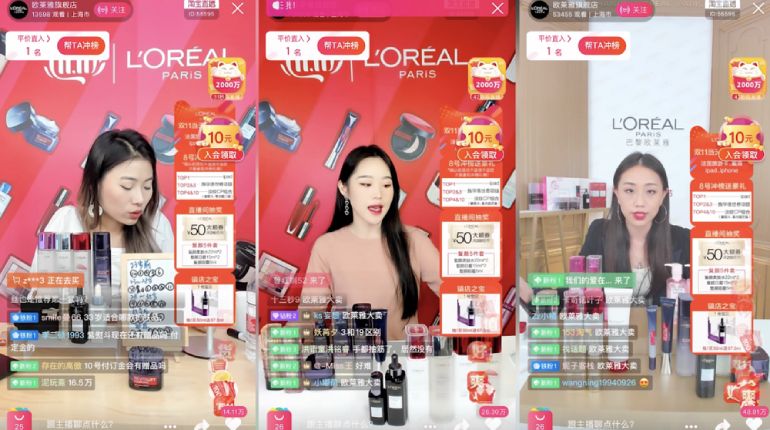 Chinese influencers werken samen met l'oréal. 
