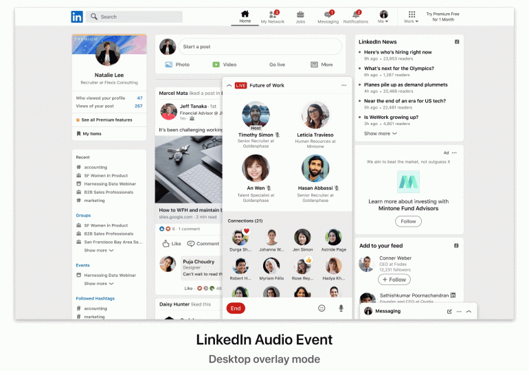 LinkedIn Audio Event voorbeeld