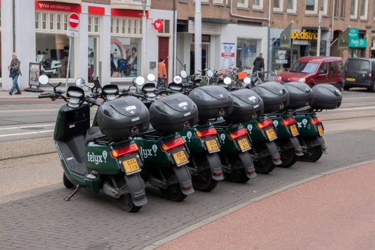 Felyx scooters in Amsterdam.