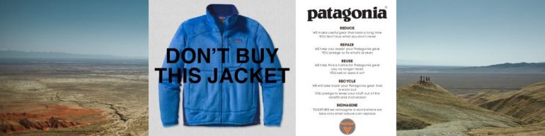 Patagonia uiting don't buy this jacket als voorbeeld van omgekeerde psychologie