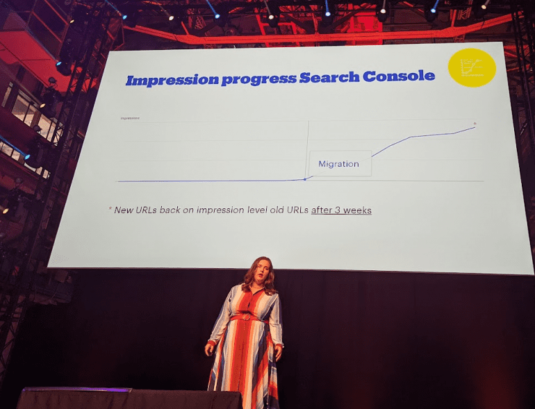 Groei in het aantal impressies na 3 weken in Google search console