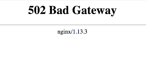 Bad Gateway Error downtime