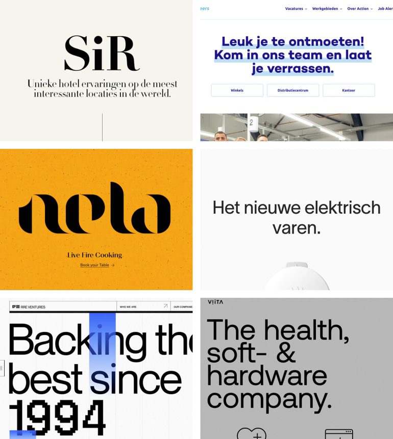 Voorbeelden van header typografie.