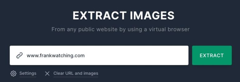 Screenshot van Image Extractor.
