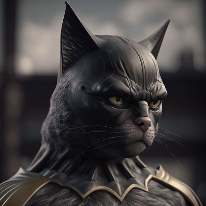 Neue Version des von der KI generierten Bildes der Batman-Katze