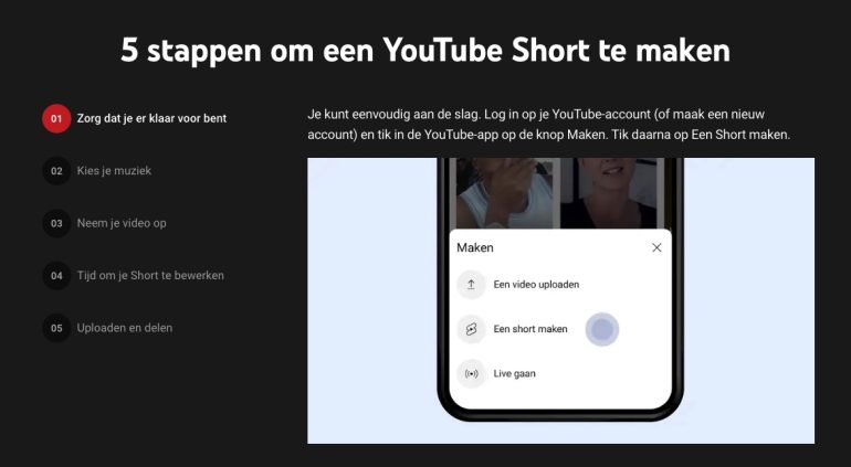 Stap 1 - Maak een YouTube Short!