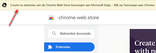 Chrome-extensies installeren in Edge.