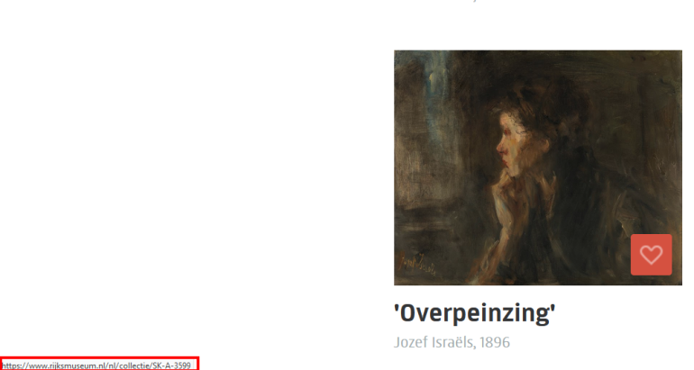 De URL in het rood in de response, is de link naar het schilderij zelf