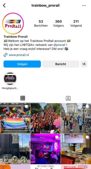 Instagram-account van trainbow_prorail