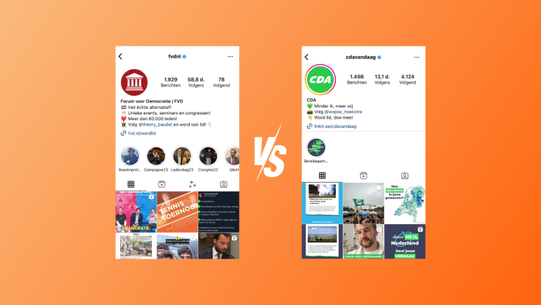 FVD vs CDA politiek op Instagram social media