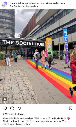The Pride Hub Instagram-post van thesocialhub amsterdam