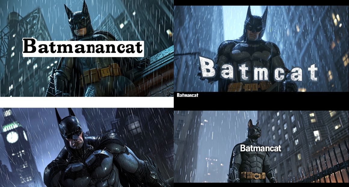 De tekst 'Batmancat' aan de afbeelding toegevoegd.