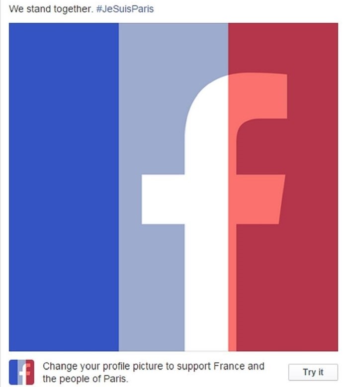 Screenshot Franse vlag Facebook