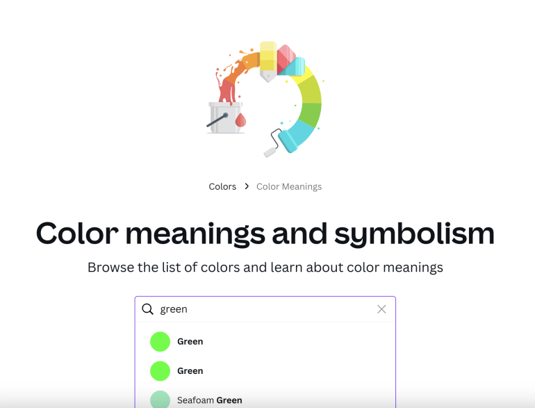 Canva Color Meanings and symbolism
