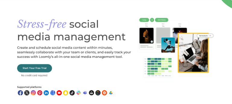 Screenshot Loomly socialmedia-planning tool