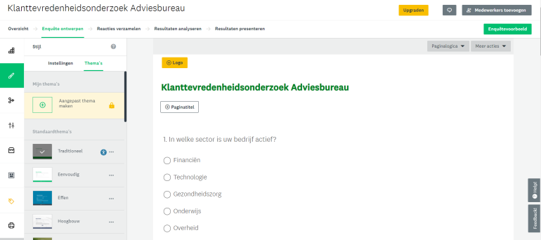 screenshot aanpassen prompt online formulier in surveymonkey