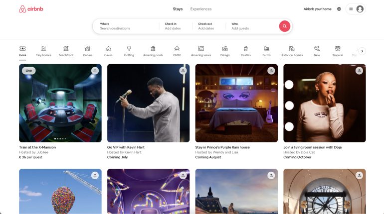 homepage airbnb