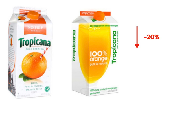 rebranding van verpakking van Tropicana