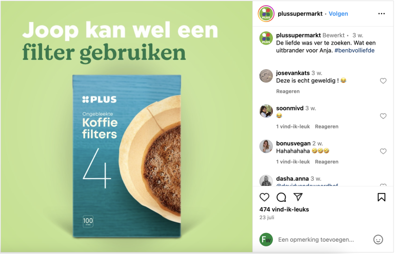 inhaker van Plus: Joop kan wel een filter gebruiken