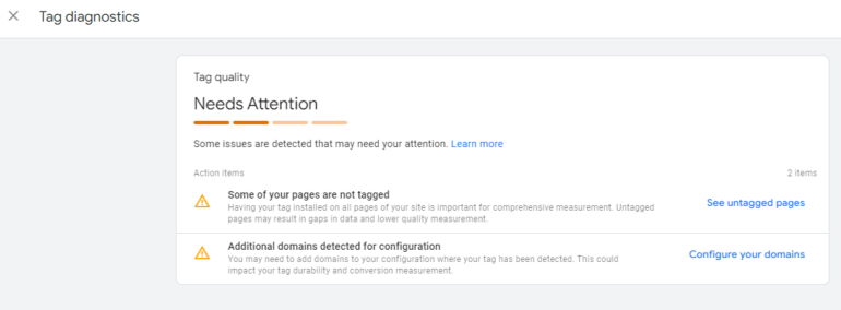 Tag diagnostics in Google Analytics 4