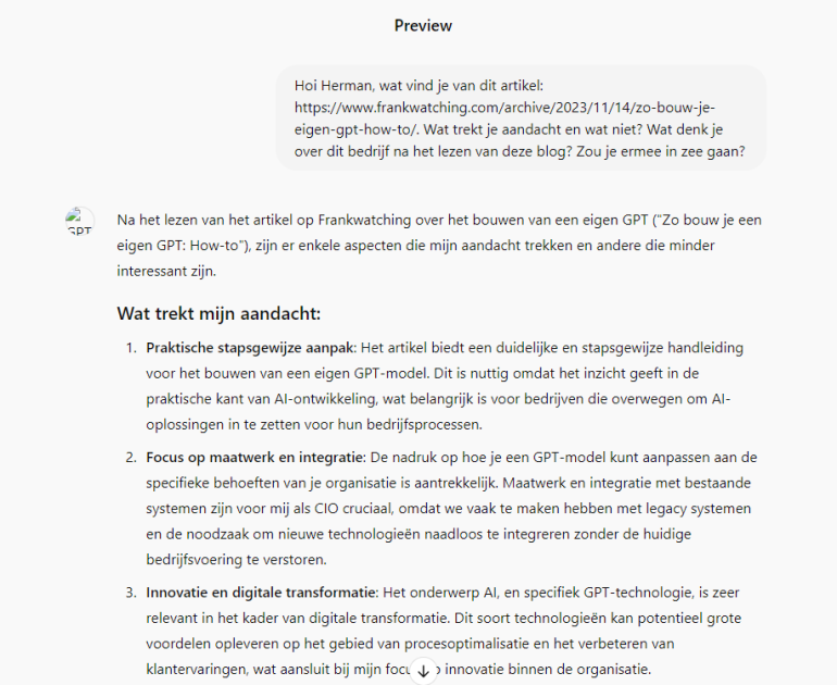 ChatGPT-output bij vraag aan buyer persona deel 1