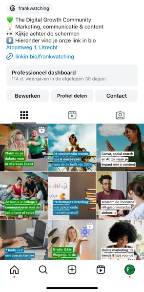 Frankwatching-profiel screenshot