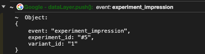 Datalyer push | experiment_impression