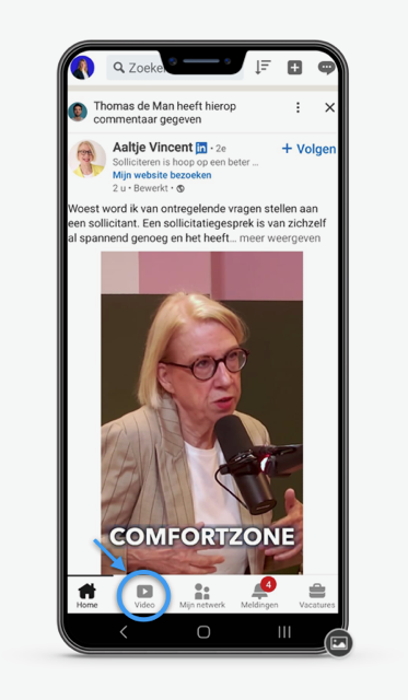 linkedin video tab