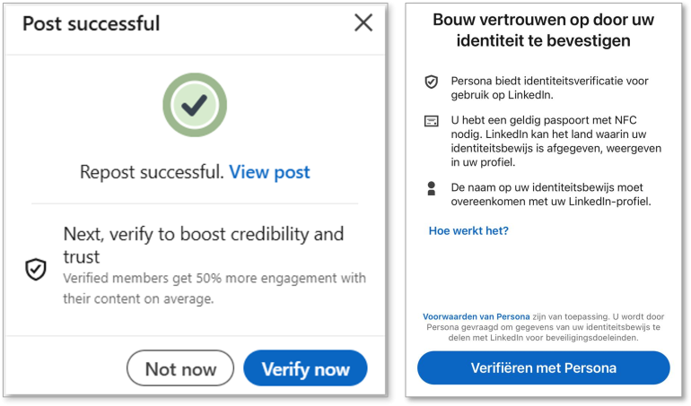 Verificatie op LinkedIn