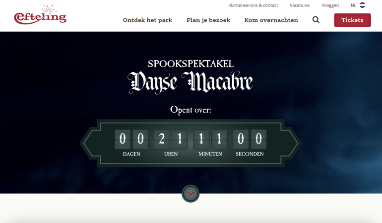 landingspagina Efteling Danse Macabre